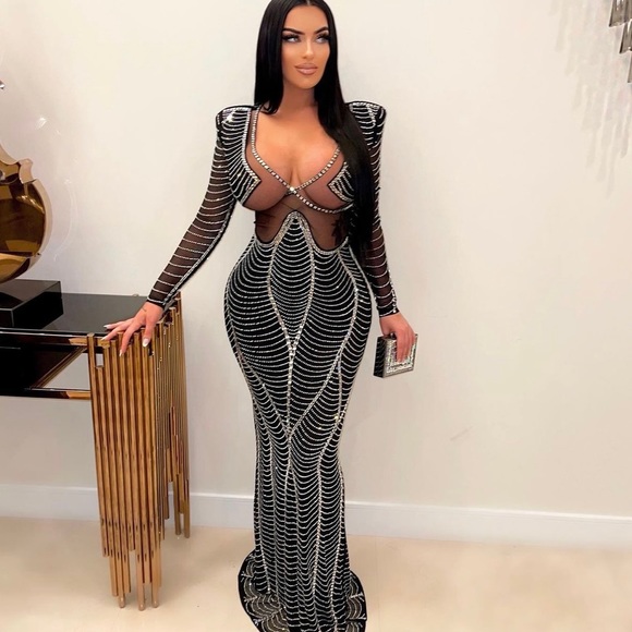 Birthday Long Sleeve Gown Dress - Picture 1 of 7